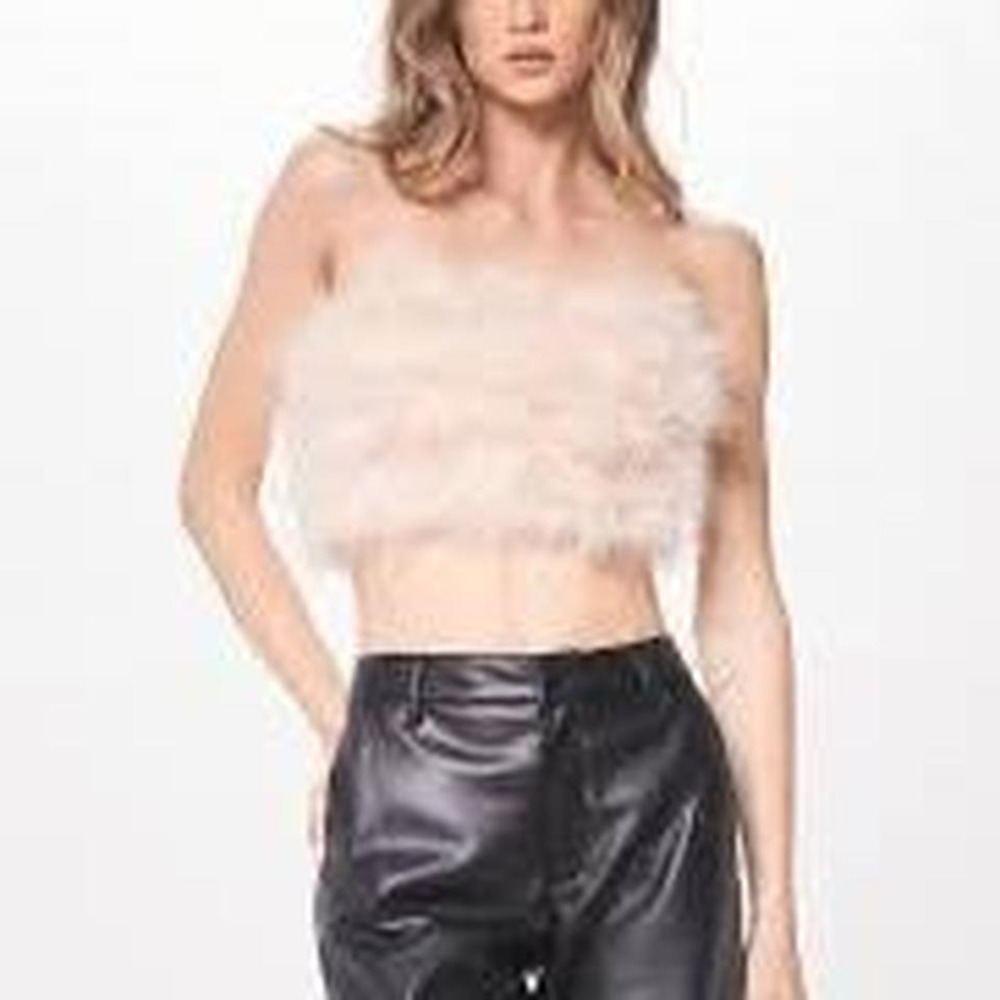 Cream Feather Top